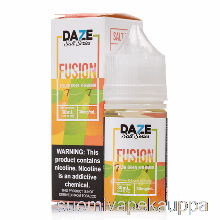 Vape Box Keltainen Vihreä Punainen Mango - 7 Daze Fuusiosuolaa - 30ml 30mg